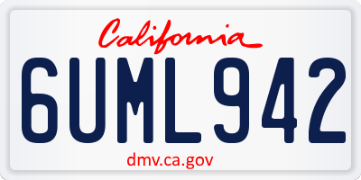 CA license plate 6UML942