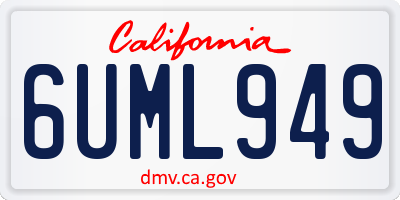 CA license plate 6UML949