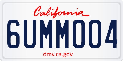 CA license plate 6UMM004