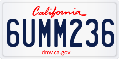 CA license plate 6UMM236