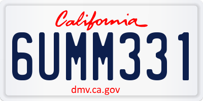 CA license plate 6UMM331