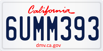 CA license plate 6UMM393