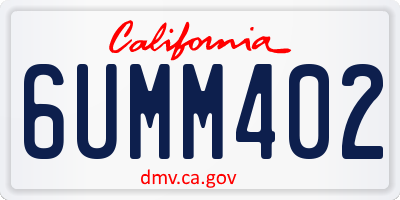 CA license plate 6UMM402