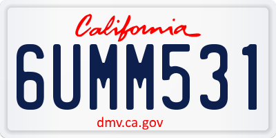 CA license plate 6UMM531