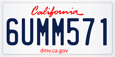 CA license plate 6UMM571