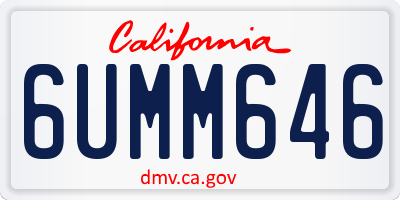 CA license plate 6UMM646