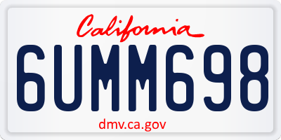 CA license plate 6UMM698