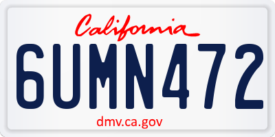 CA license plate 6UMN472