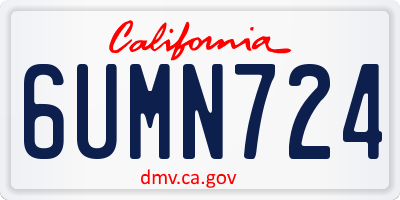 CA license plate 6UMN724