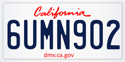 CA license plate 6UMN902