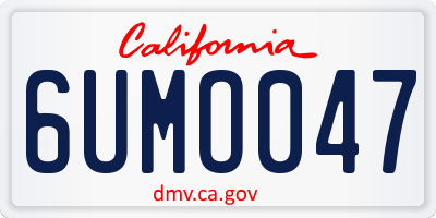 CA license plate 6UMO047