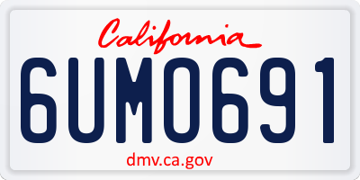 CA license plate 6UMO691