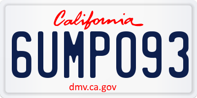 CA license plate 6UMP093