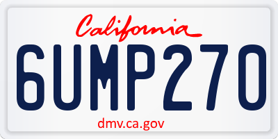CA license plate 6UMP270