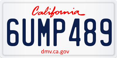 CA license plate 6UMP489