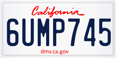 CA license plate 6UMP745