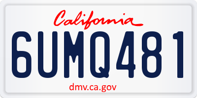 CA license plate 6UMQ481