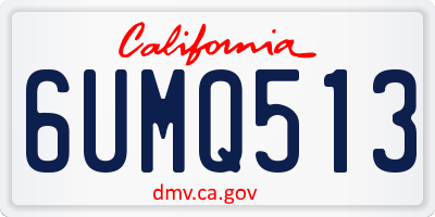 CA license plate 6UMQ513