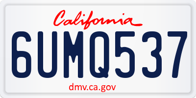 CA license plate 6UMQ537