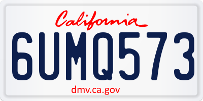 CA license plate 6UMQ573