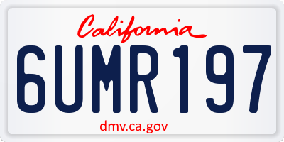 CA license plate 6UMR197