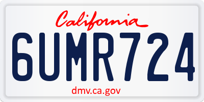 CA license plate 6UMR724