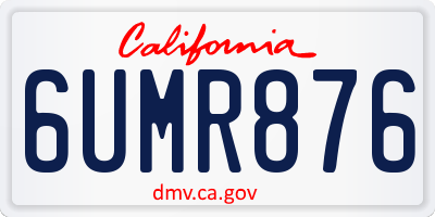 CA license plate 6UMR876