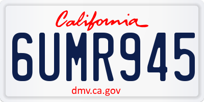 CA license plate 6UMR945