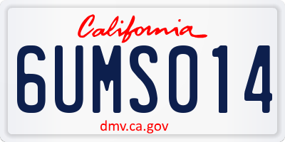 CA license plate 6UMS014