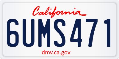 CA license plate 6UMS471