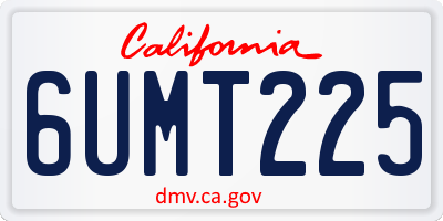 CA license plate 6UMT225
