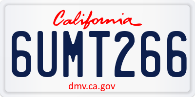 CA license plate 6UMT266