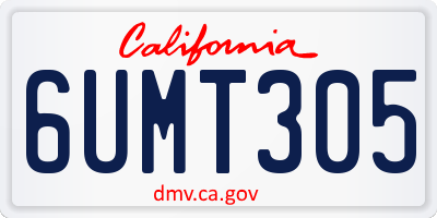CA license plate 6UMT305