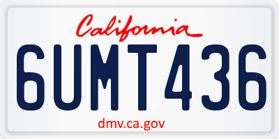 CA license plate 6UMT436