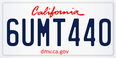 CA license plate 6UMT440