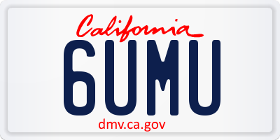 CA license plate 6UMU