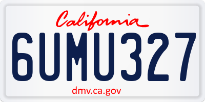 CA license plate 6UMU327