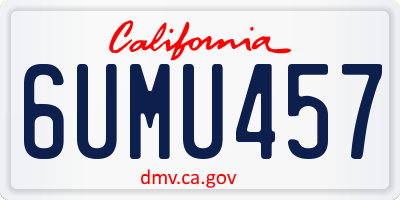 CA license plate 6UMU457