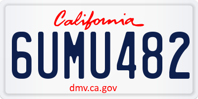 CA license plate 6UMU482