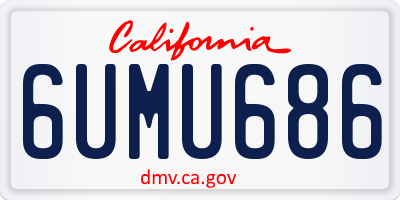 CA license plate 6UMU686