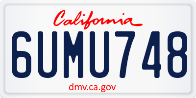 CA license plate 6UMU748