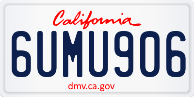 CA license plate 6UMU906