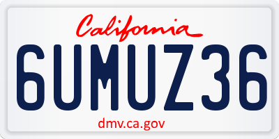 CA license plate 6UMUZ36