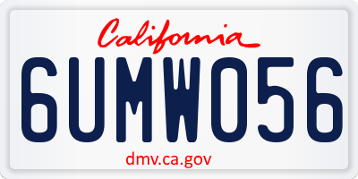 CA license plate 6UMW056
