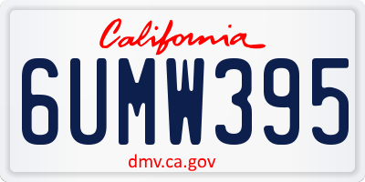 CA license plate 6UMW395