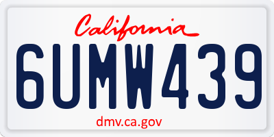 CA license plate 6UMW439