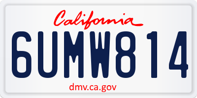 CA license plate 6UMW814