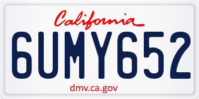 CA license plate 6UMY652