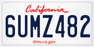 CA license plate 6UMZ482