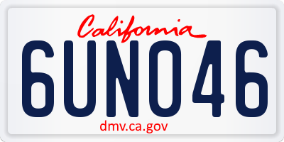 CA license plate 6UN046